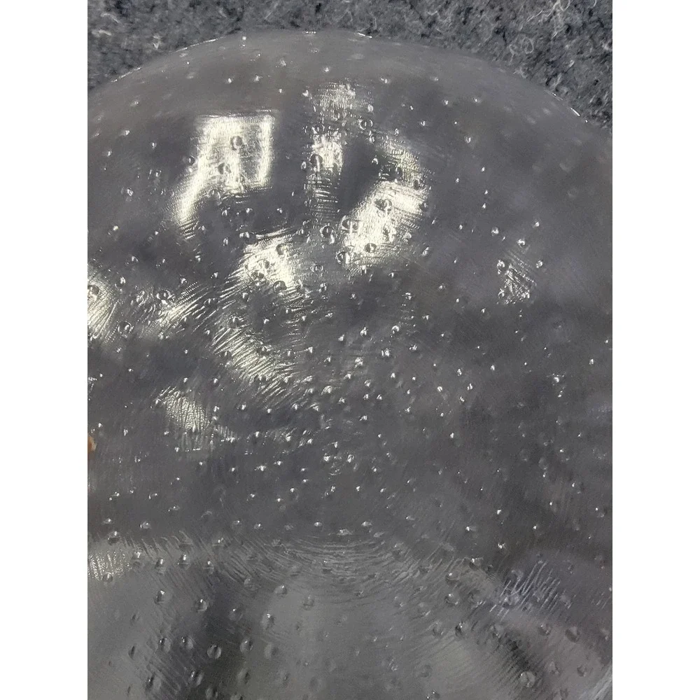 Round Clear Glass Ruffle‎ Edge Serving Platter Size 12 inches